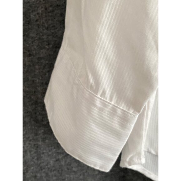 Las Olas Oved Intl Blouse Button Front Flamingo Embroidered Silver Stripe Small - Picture 9 of 11